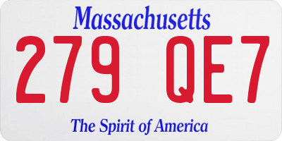 MA license plate 279QE7