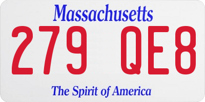 MA license plate 279QE8