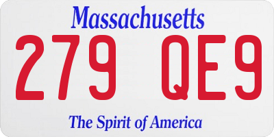 MA license plate 279QE9