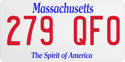 MA license plate 279QF0