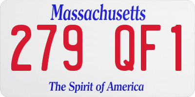 MA license plate 279QF1