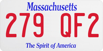 MA license plate 279QF2