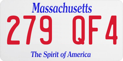 MA license plate 279QF4