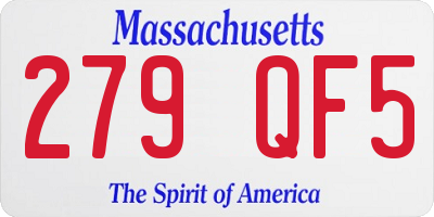MA license plate 279QF5