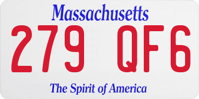 MA license plate 279QF6