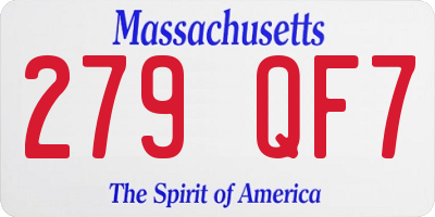 MA license plate 279QF7