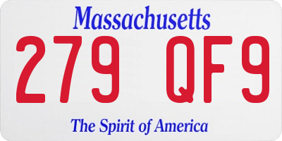 MA license plate 279QF9