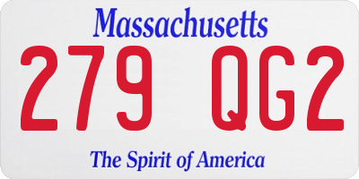 MA license plate 279QG2