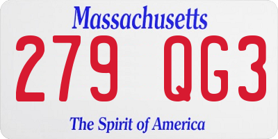 MA license plate 279QG3