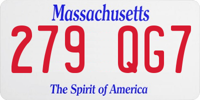 MA license plate 279QG7
