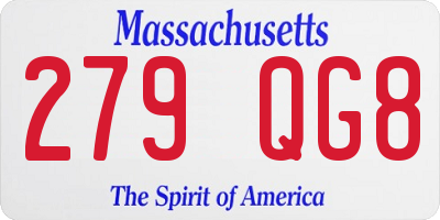 MA license plate 279QG8