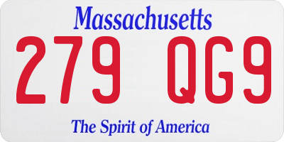 MA license plate 279QG9