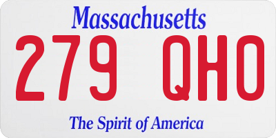 MA license plate 279QH0