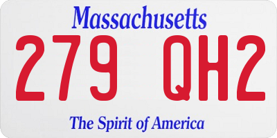 MA license plate 279QH2