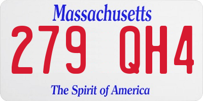 MA license plate 279QH4