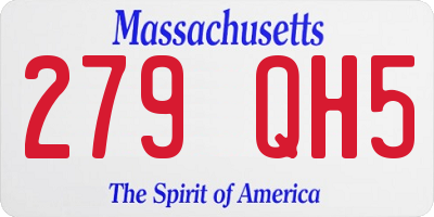 MA license plate 279QH5