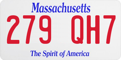 MA license plate 279QH7