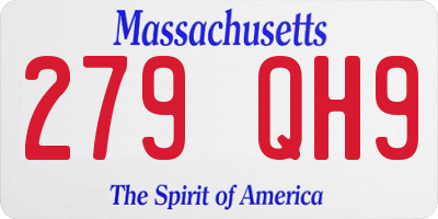 MA license plate 279QH9