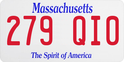 MA license plate 279QI0