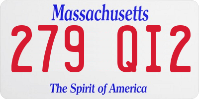 MA license plate 279QI2
