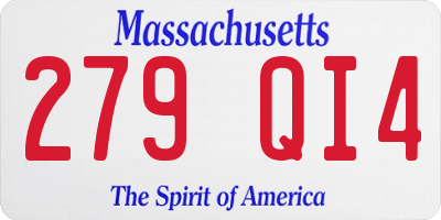 MA license plate 279QI4