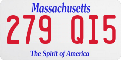 MA license plate 279QI5