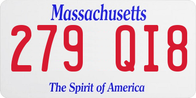 MA license plate 279QI8