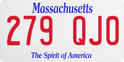 MA license plate 279QJ0
