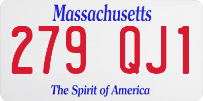 MA license plate 279QJ1
