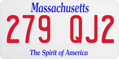 MA license plate 279QJ2