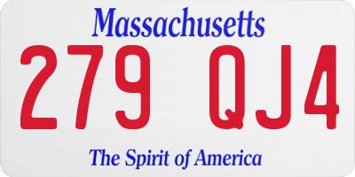MA license plate 279QJ4