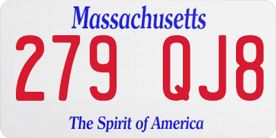 MA license plate 279QJ8