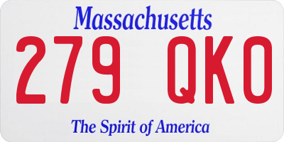 MA license plate 279QK0