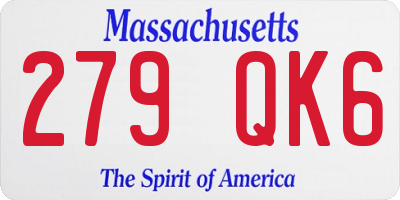 MA license plate 279QK6