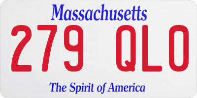 MA license plate 279QL0