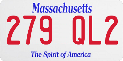 MA license plate 279QL2