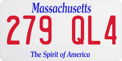 MA license plate 279QL4