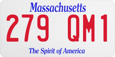 MA license plate 279QM1