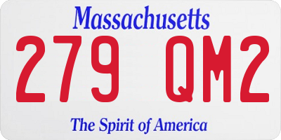 MA license plate 279QM2
