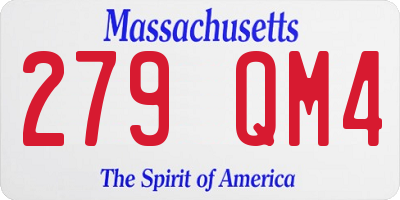 MA license plate 279QM4