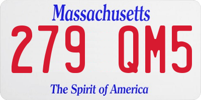 MA license plate 279QM5