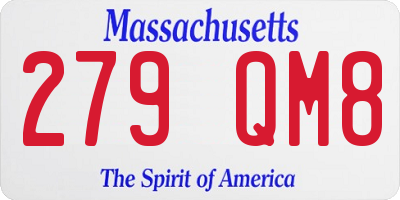 MA license plate 279QM8