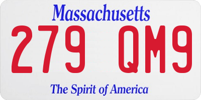 MA license plate 279QM9