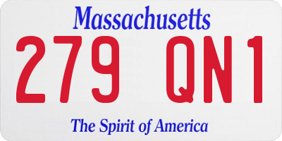 MA license plate 279QN1