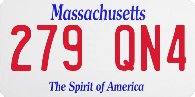 MA license plate 279QN4