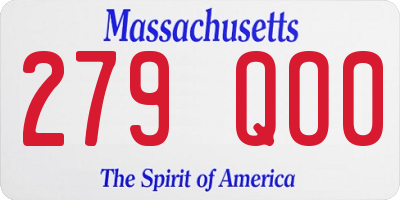 MA license plate 279QO0