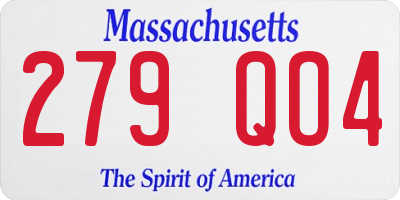 MA license plate 279QO4