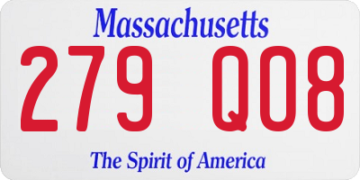 MA license plate 279QO8