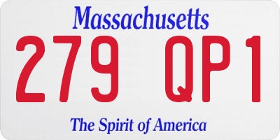 MA license plate 279QP1