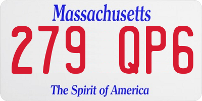 MA license plate 279QP6